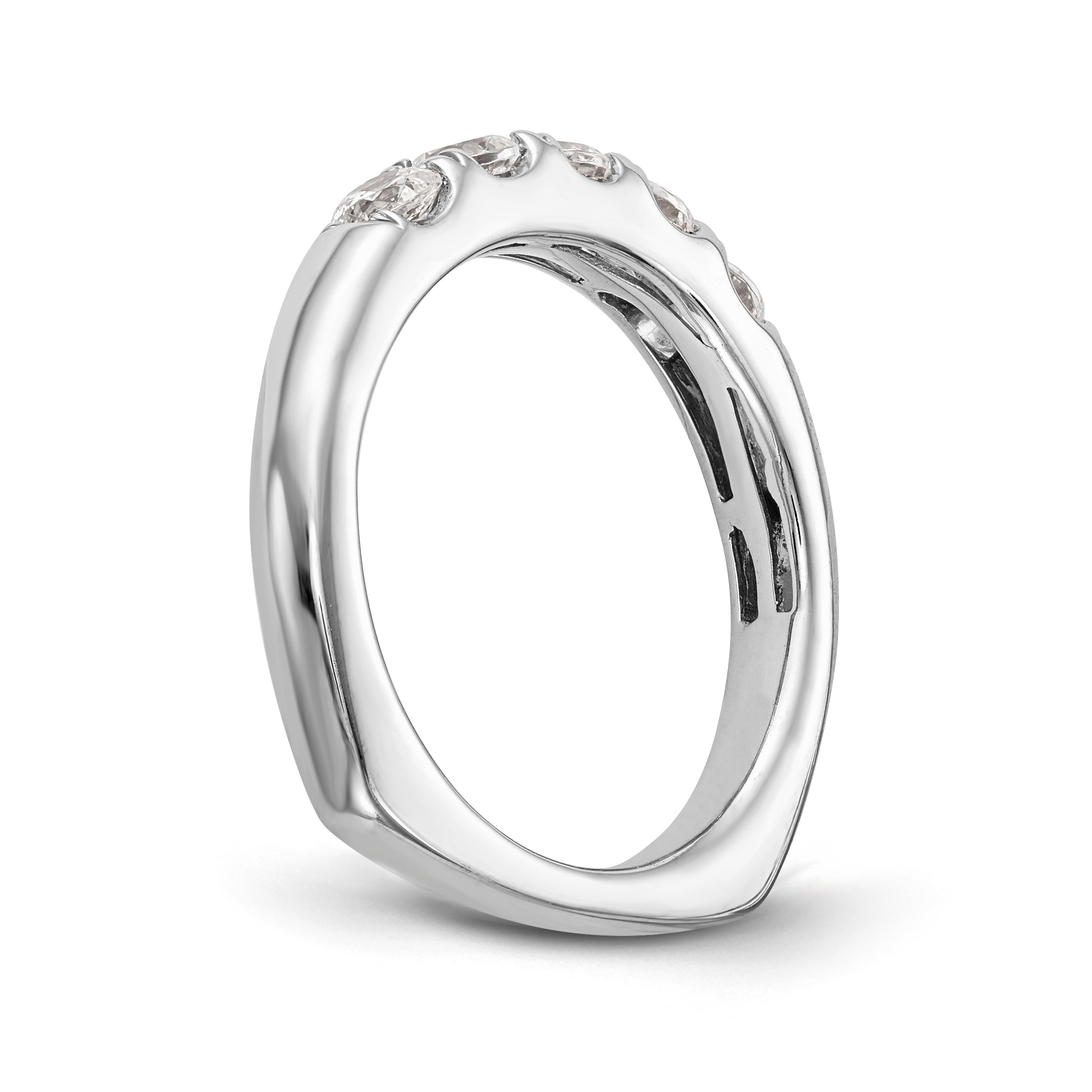 14K White Gold Diamond Wedding Band