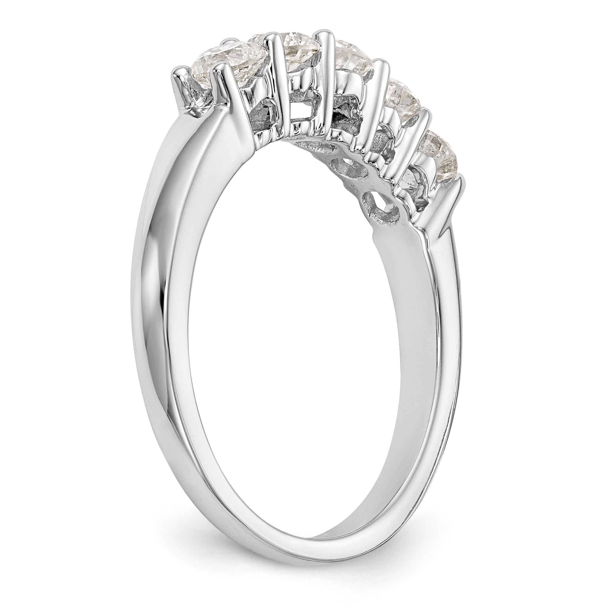 14K White Gold Diamond Wedding Band