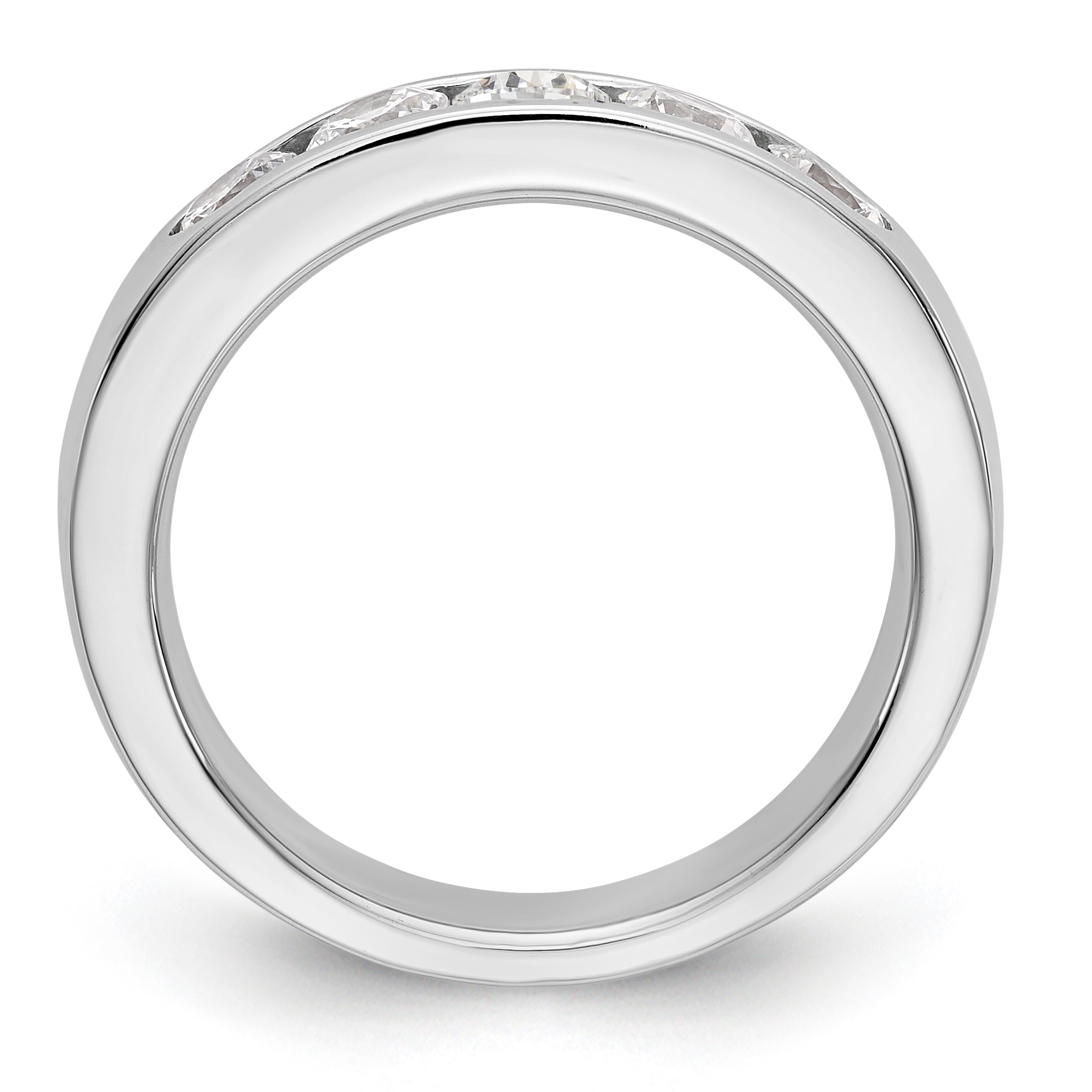 14K White Gold 5 Stone Diamond Channel Band