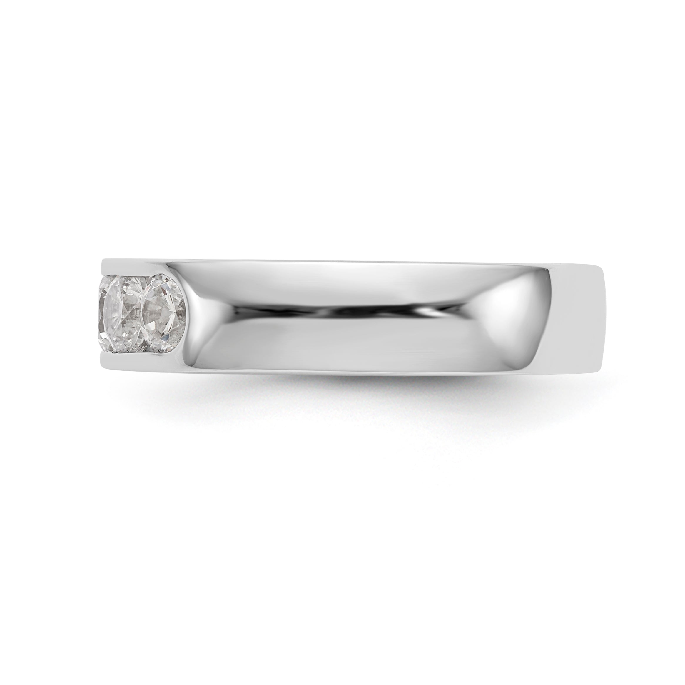 14K White Gold 5 Stone Diamond Channel Band