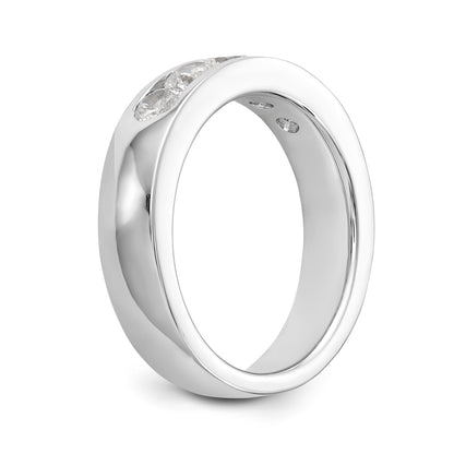 14K White Gold 5 Stone Diamond Channel Band