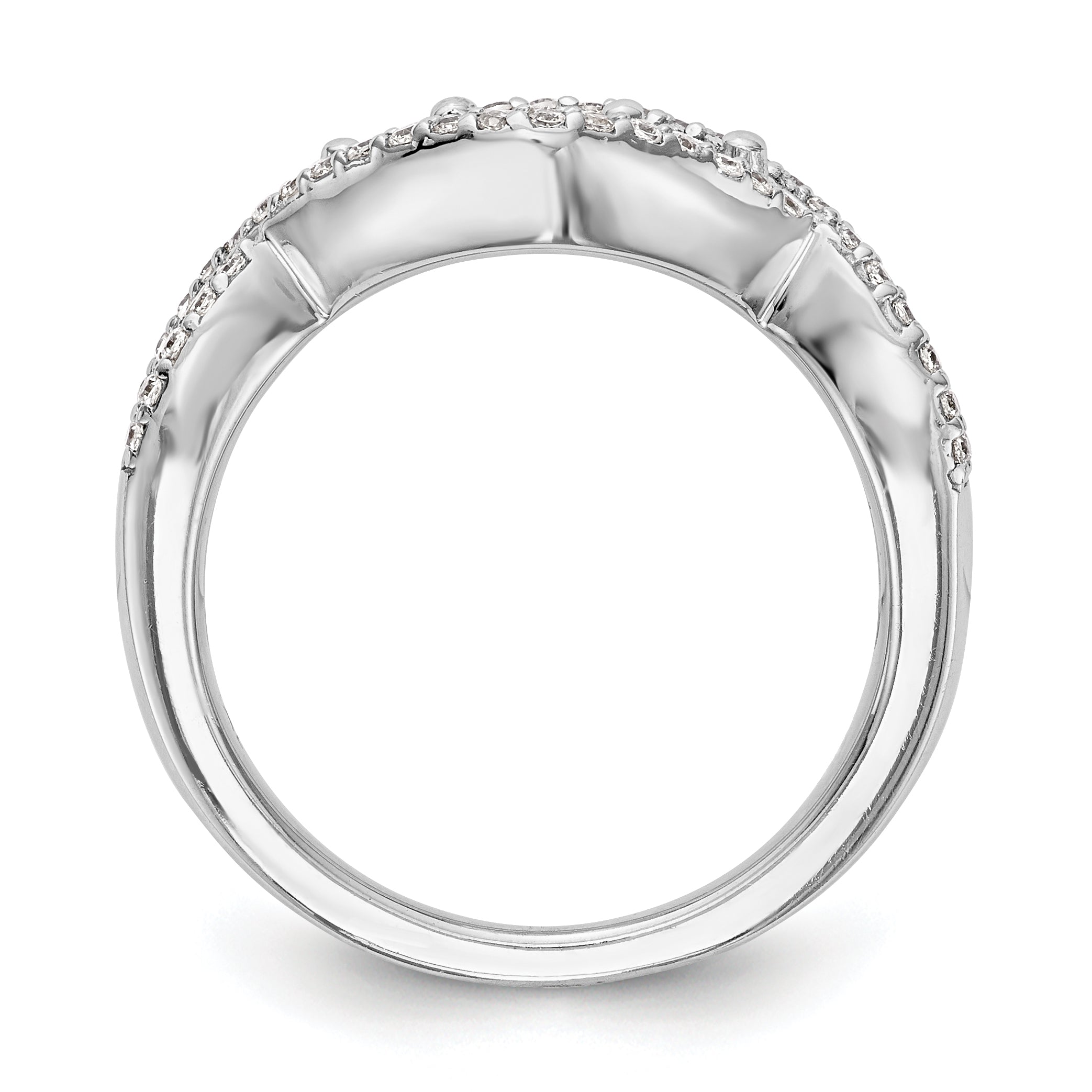 14K White Gold Diamond Band