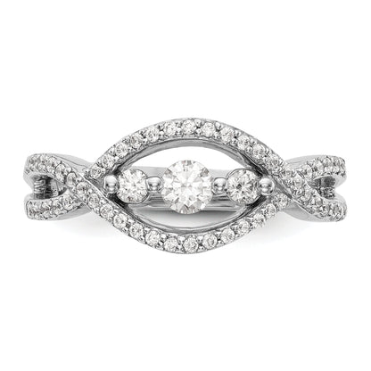 14K White Gold Diamond Band