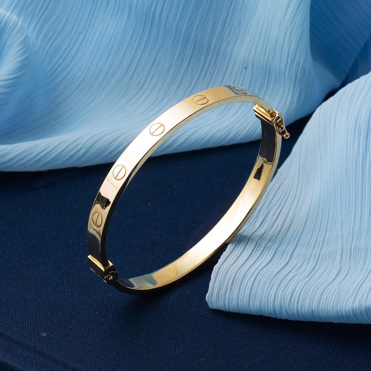 6mm Designer Inspired Hollow LOVE Bangle Bracelet Classic Model in Solid 14K Yellow Gold
