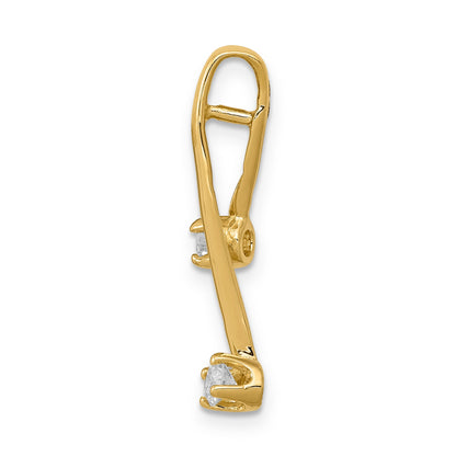 14k AAA 2 3.0mm Diamond Chain Slide