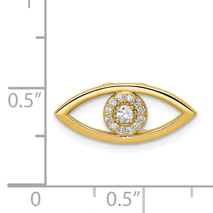 14ky 1/8ct. Diamond Evil Eye Slide