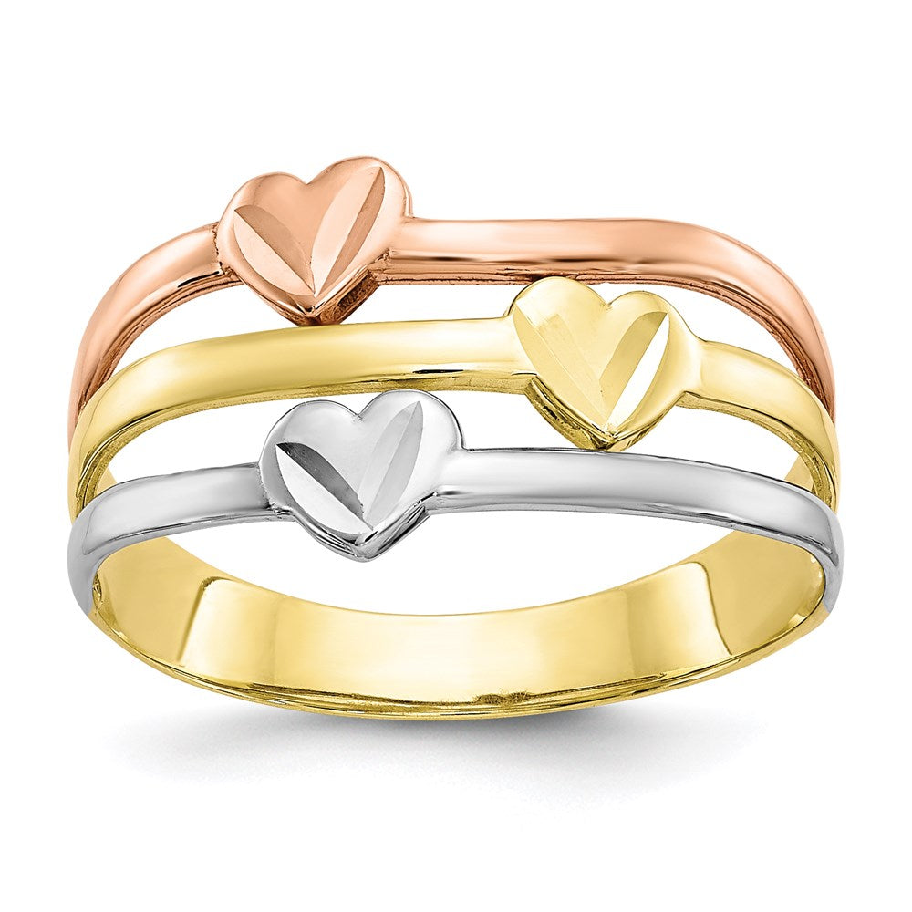 10k Two-Tone Gold w/White Rhodium Polished Heart Ring