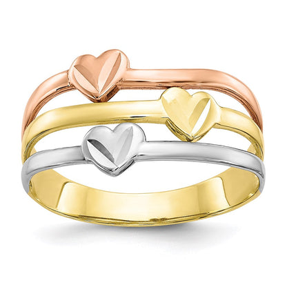 10k Two-Tone Gold w/White Rhodium Polished Heart Ring