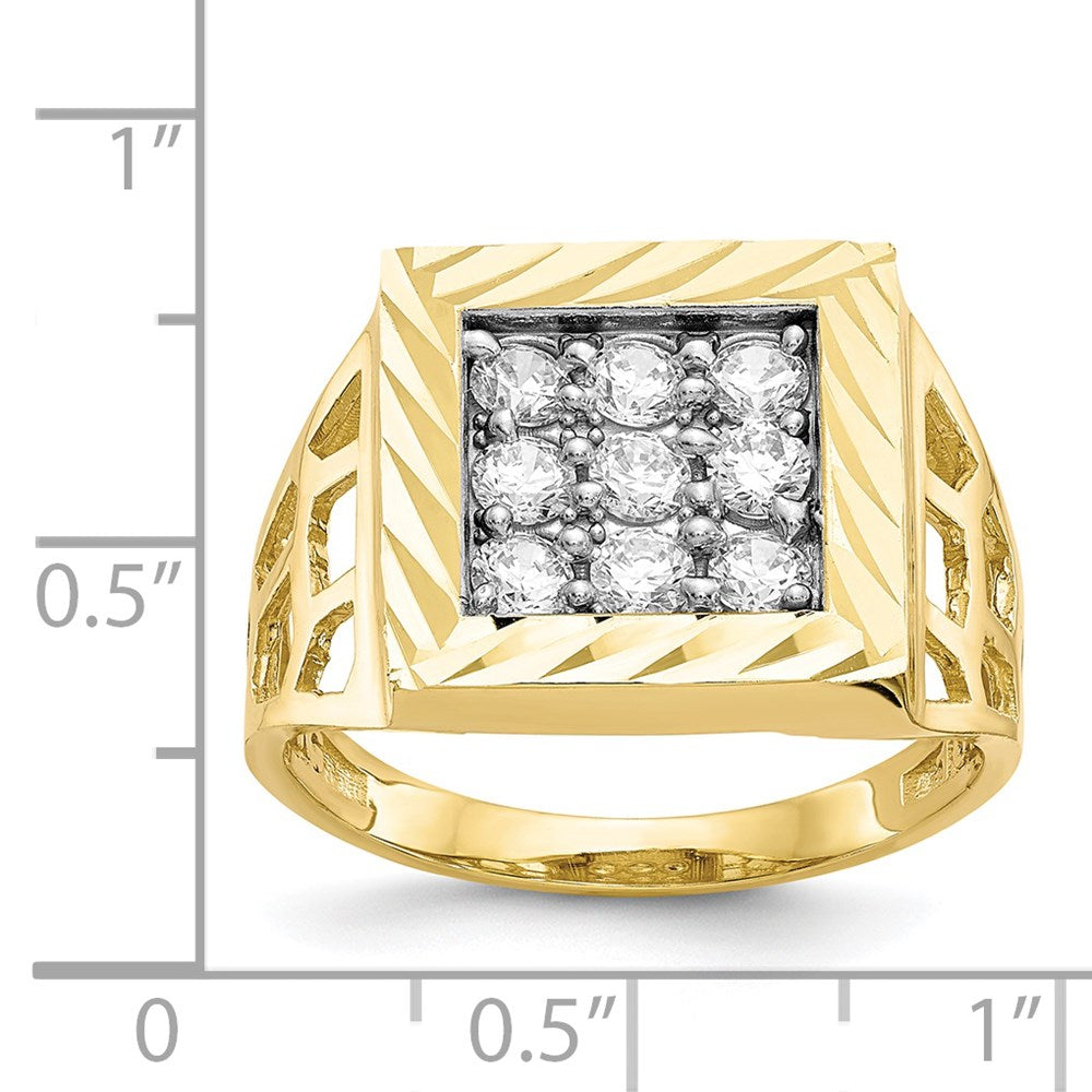 10K Yellow Gold Men's CZ Ring