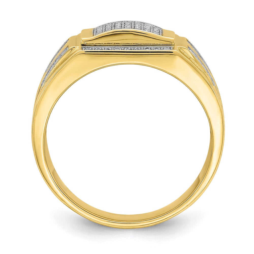10K Yellow Gold Men's CZ Signet Ring