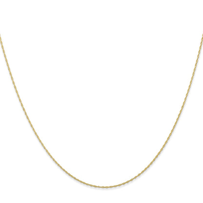 10K Yellow Gold .5mm Carded Cable Rope Chain Necklace