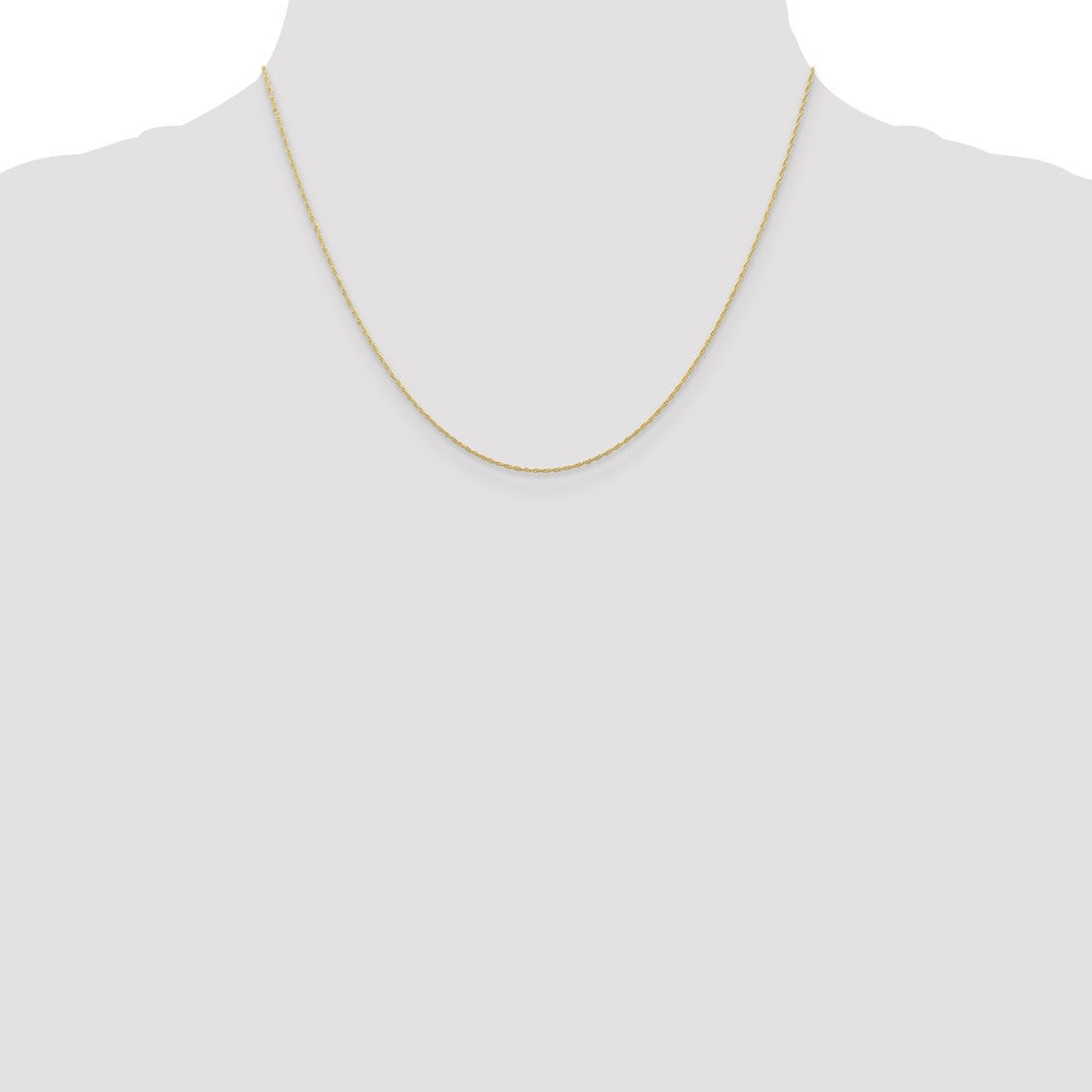 10K Yellow Gold .5mm Carded Cable Rope Chain Necklace