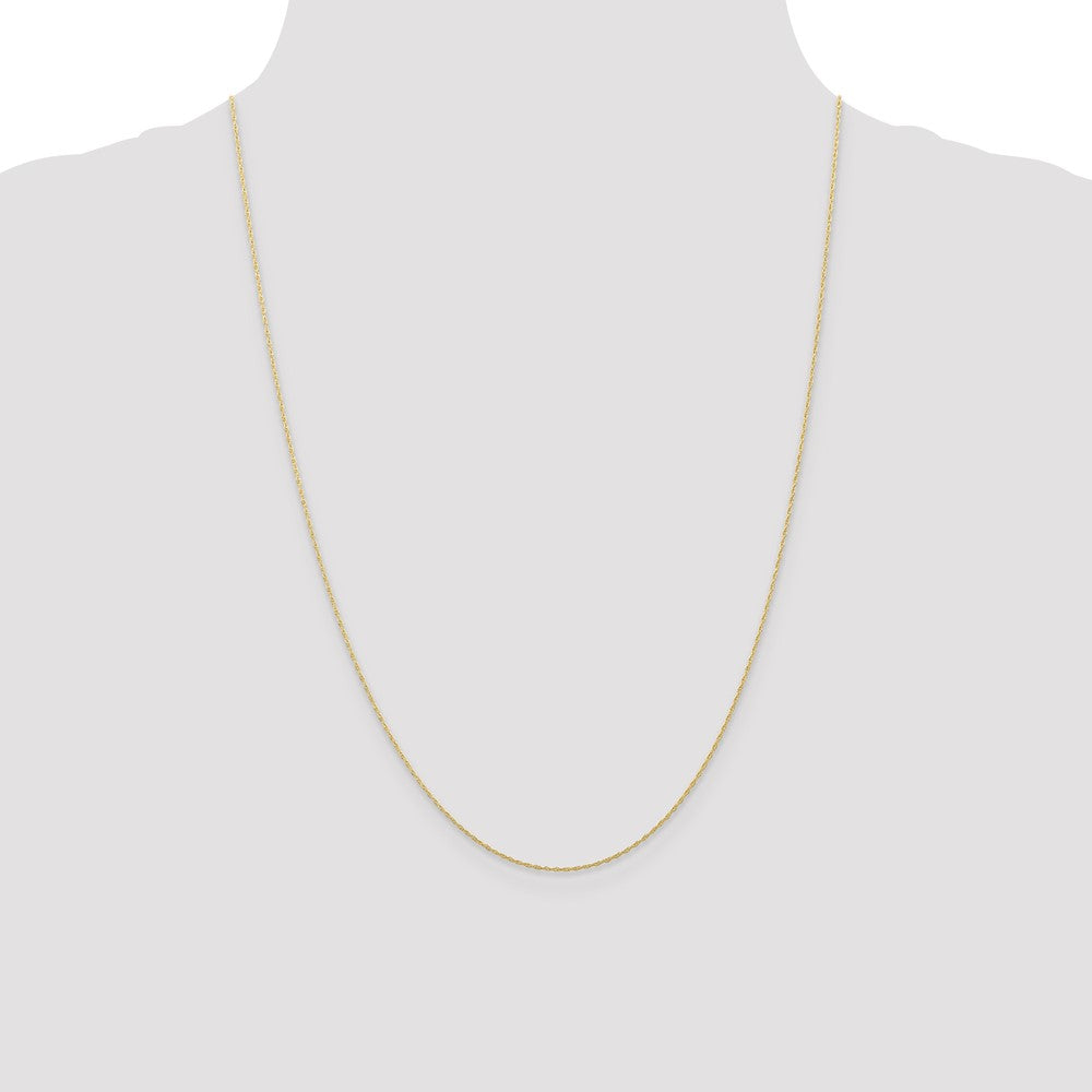 10K Yellow Gold .5mm Carded Cable Rope Chain Necklace