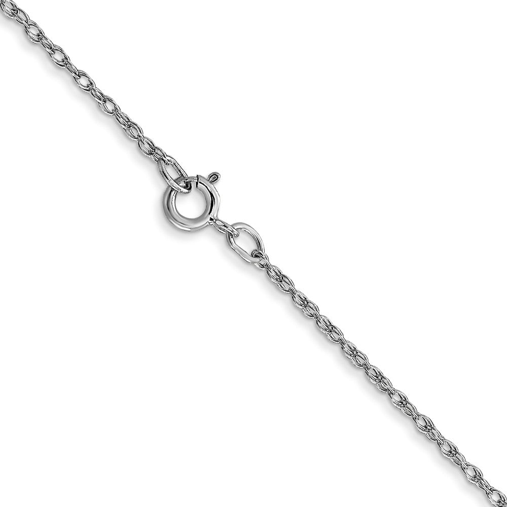 10k White Gold .7mm Carded Cable Rope Chain Necklace