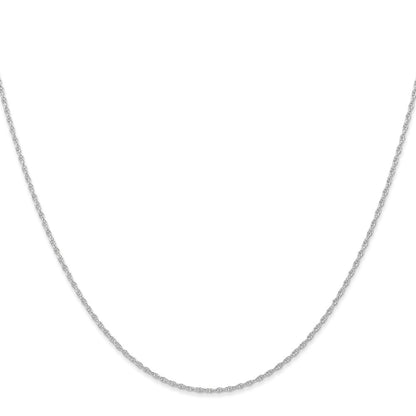 10k White Gold .95mm Carded Cable Rope Chain Necklace