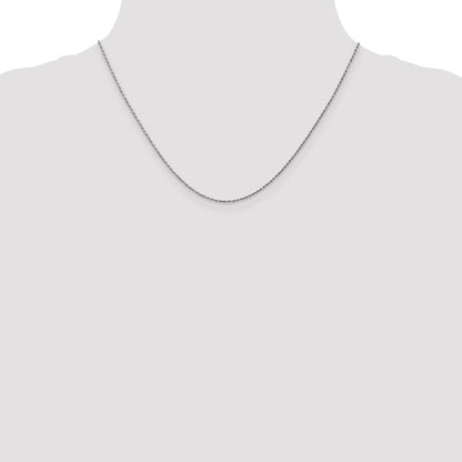 10k White Gold .95mm Carded Cable Rope Chain Necklace