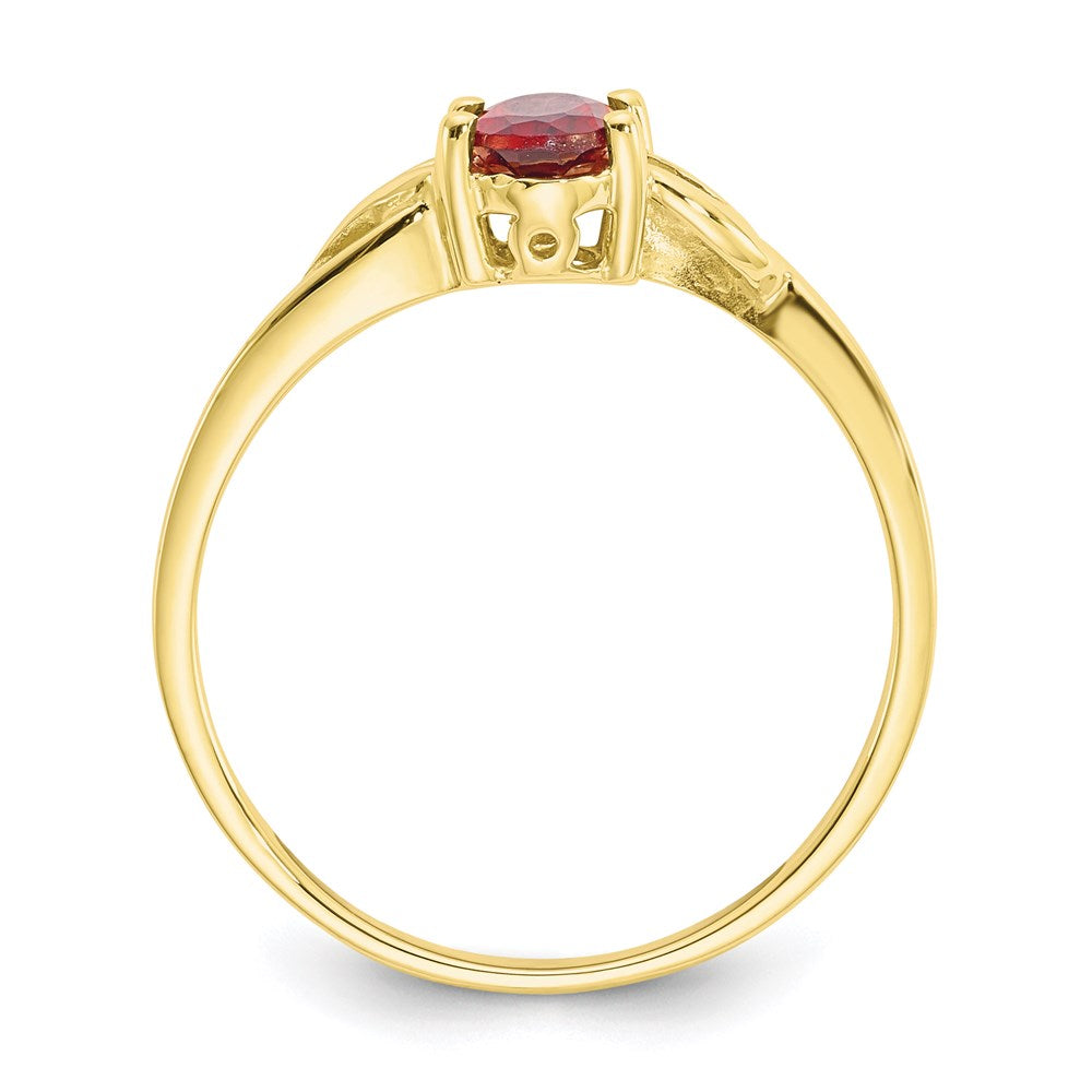10K Yellow Gold Polished Geniune Garnet Birthstone Ring