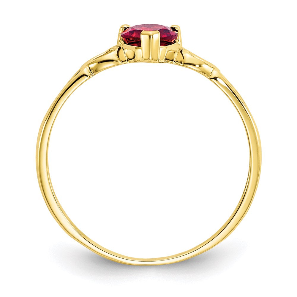 10K Yellow Gold Polished Geniune Garnet Birthstone Ring