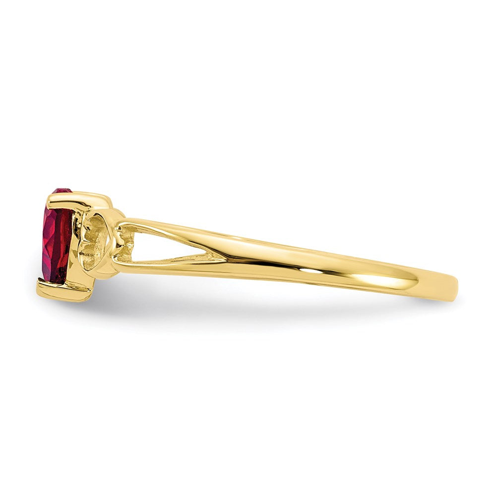 10K Yellow Gold Polished Geniune Garnet Birthstone Ring