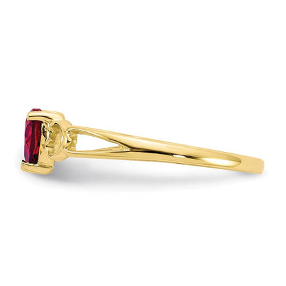 10K Yellow Gold Polished Geniune Garnet Birthstone Ring