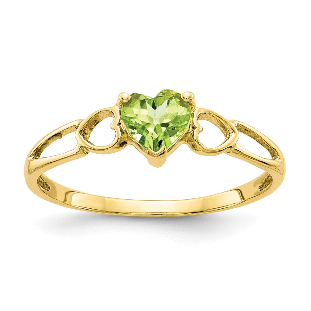 10K Yellow Gold Polished Geniune Peridot Birthstone Ring