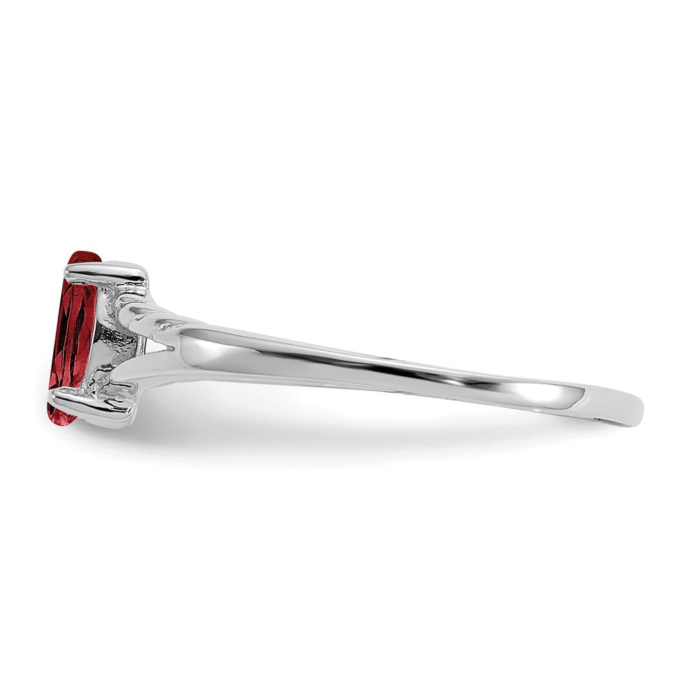 14K White Gold Polished Geniune Garnet Birthstone Ring