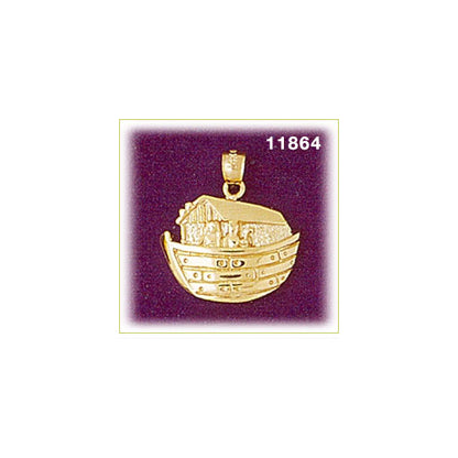 14K Gold 20MM Noah's Ark Pendant