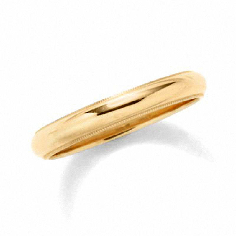 Ladies' Solid 14K Gold Milgrain Wedding Band