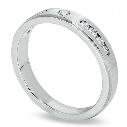 Ladies' 0.25 CT. T.W. Natural Diamond Wedding Band in Solid 14K White Gold
