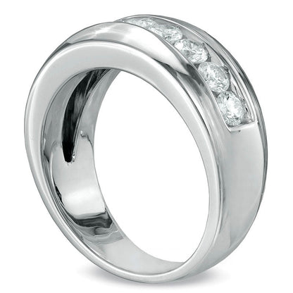 Men's 1.50 CT. T.W. Natural Diamond Band in Solid 14K White Gold