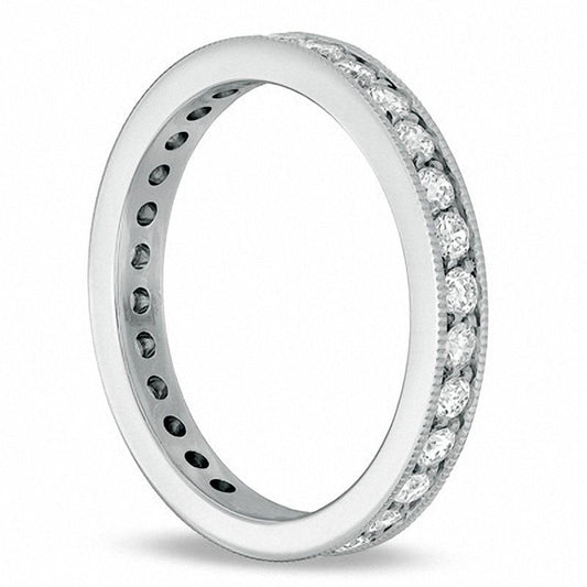 0.75 CT. T.W. Pav? Natural Diamond Eternity Wedding Band in Solid 18K White Gold (G/SI2)