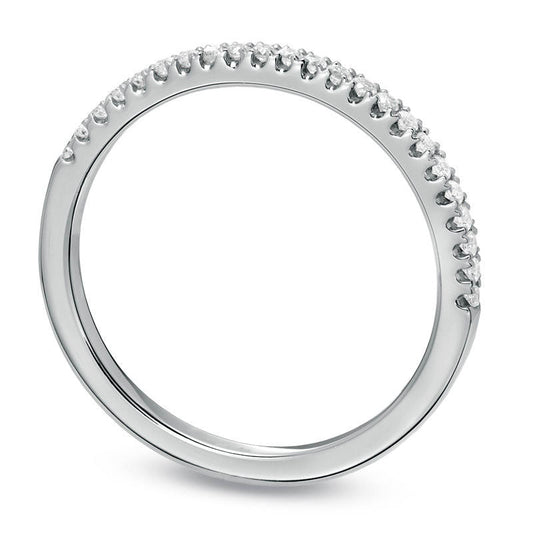 Ladies' 0.17 CT. T.W. Natural Diamond Wedding Band in Solid 14K White Gold