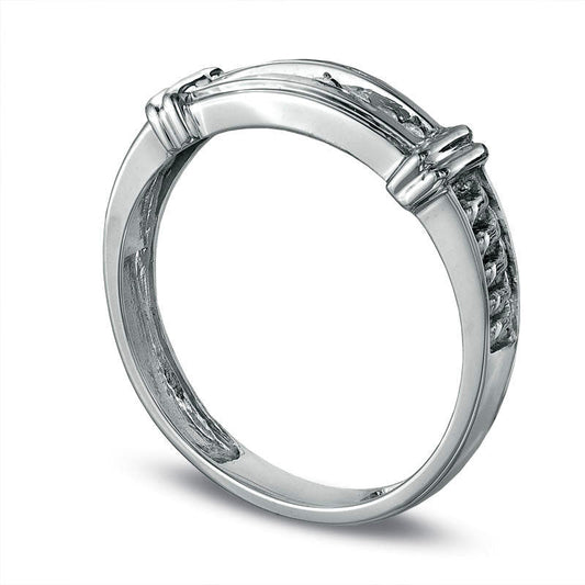 Ladies' 0.05 CT. T.W. Natural Diamond Wedding Band in Solid 10K White Gold