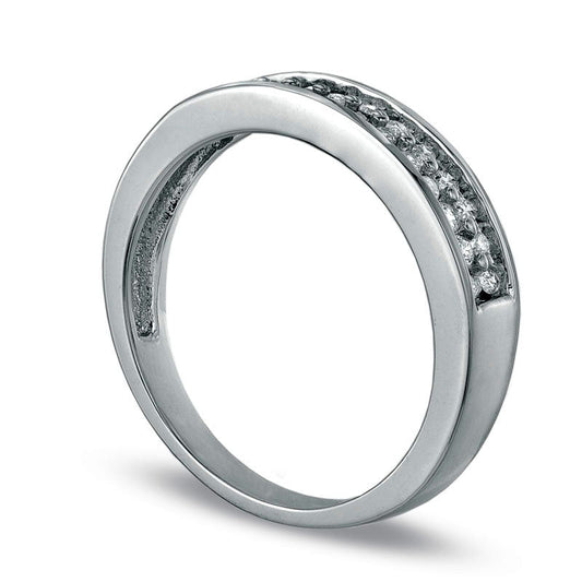 Ladies' 0.25 CT. T.W. Natural Diamond Wedding Band in Solid 10K White Gold