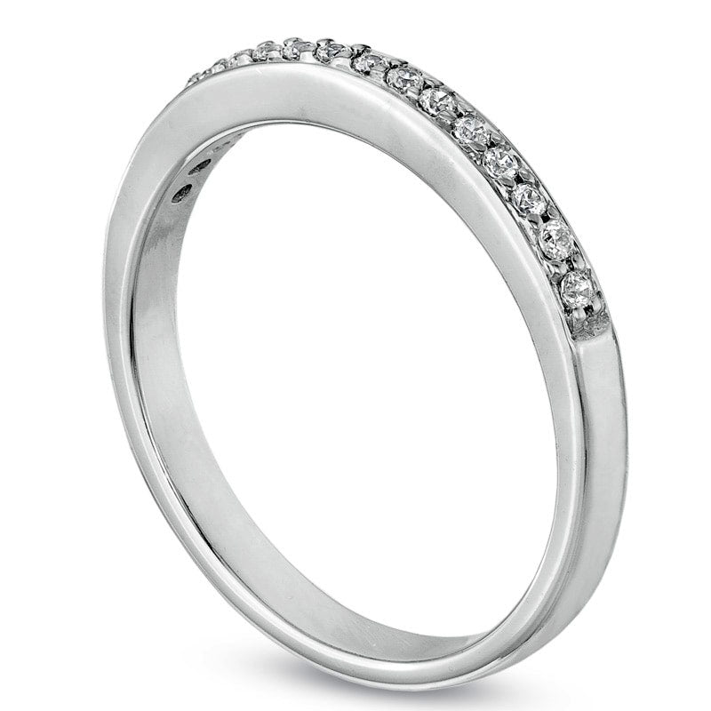 Ladies' 0.10 CT. T.W. Natural Diamond Wedding Band in Solid 10K White Gold