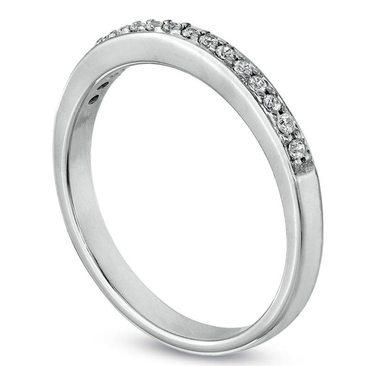 Ladies' 0.10 CT. T.W. Natural Diamond Wedding Band in Solid 10K White Gold