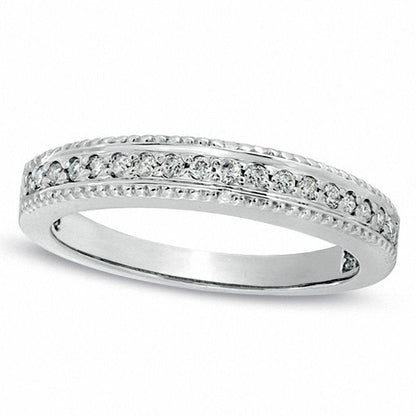Ladies' 0.17 CT. T.W. Natural Diamond Wedding Band in Solid 10K White Gold