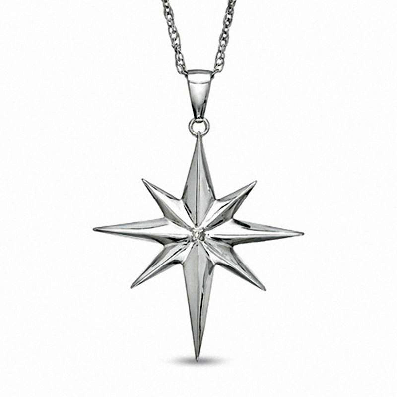 Precious Moments« Natural Diamond Accent North Star Pendant in Sterling Silver
