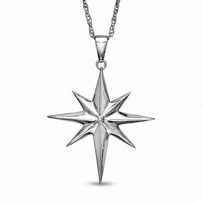 Precious Moments« Natural Diamond Accent North Star Pendant in Sterling Silver