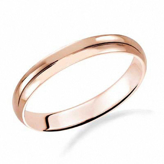 Ladies' 3.0mm Wedding Band in Solid 14K Rose Gold