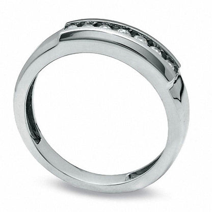 0.17 CT. T.W. Natural Diamond Wedding Band in Solid 14K White Gold