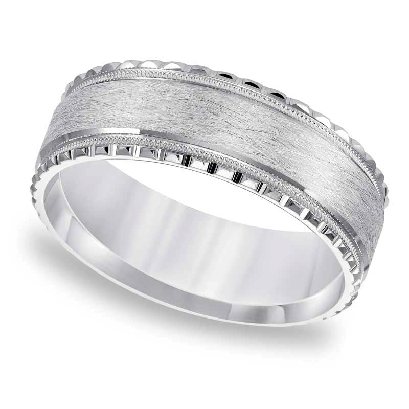 Ladies' 7.0mm Wedding Band in Solid 10K White Gold