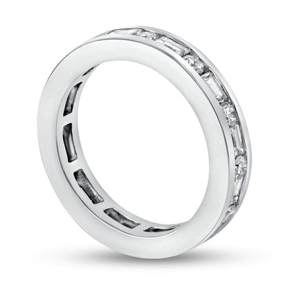 1.63 CT. T.W. Natural Diamond Alternating Eternity Band in Solid 14K White Gold (I/SI2)