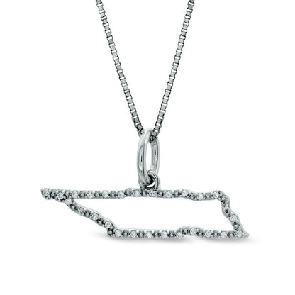 Natural Diamond Accent State of Tennessee Outline Pendant in Sterling Silver