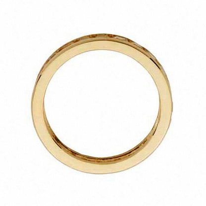 Princess-Cut White Topaz Eternity Band in Solid 10K Yellow Gold