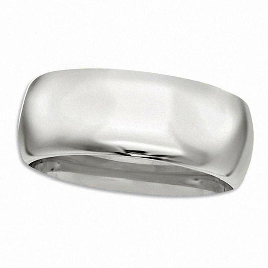 Men's 7.0mm Comfort Fit Milgrain Wedding Band in Sterling Silver