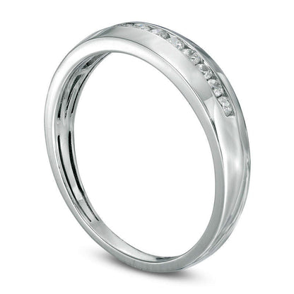 Men's 0.25 CT. T.W. Natural Diamond Wedding Band in Solid 10K White Gold