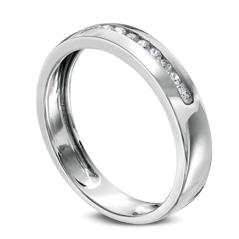 Men's 0.50 CT. T.W. Square-Cut Natural Diamond Wedding Band in Solid 10K White Gold