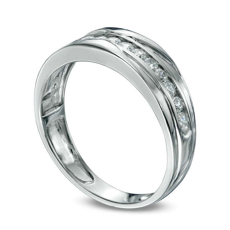 Men's 0.50 CT. T.W. Natural Diamond Wedding Band in Solid 10K White Gold