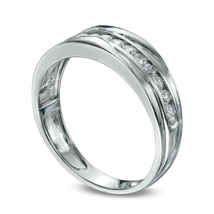 Men's 0.50 CT. T.W. Natural Diamond Wedding Band in Solid 10K White Gold